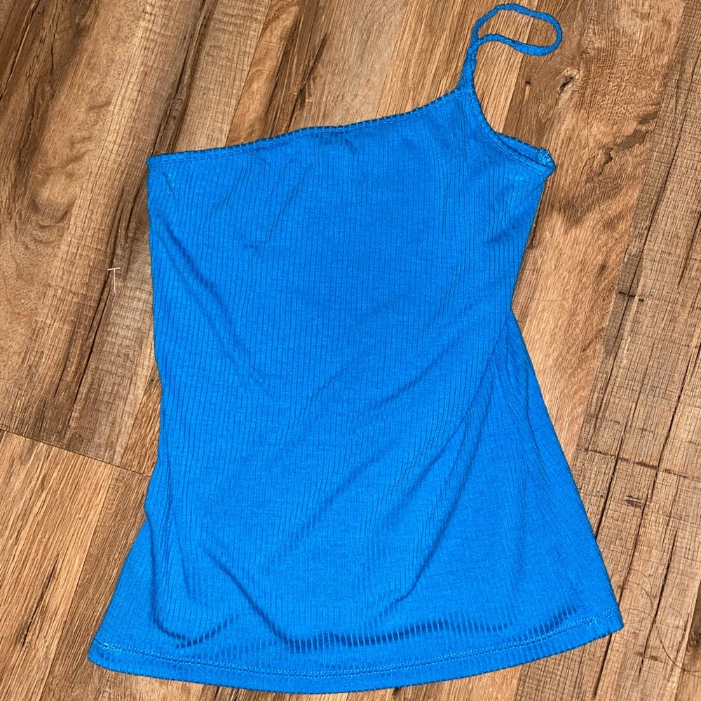 BCBGeneration blue one strap tank top